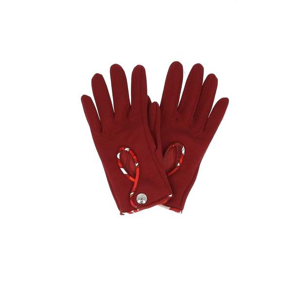 HERMES Gloves in Red Silk - Picture 3 of 6